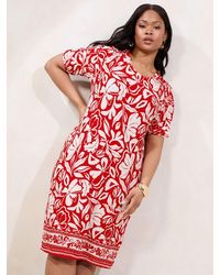 Lipsy - Curve Textured Short Sleeve Jersey Mini Shift Dress - Lyst