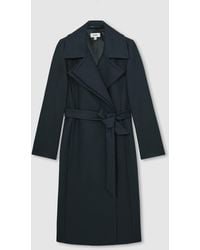 Reiss - Odette Petite Wool-Blend Double-Lapel Belted Coat With Cashmere - Lyst