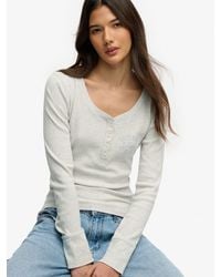 Superdry - Athletic Button Down Long Sleeve Top - Lyst