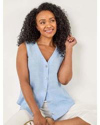 Roman - Petite Buttoned Sleeveless Blouse - Lyst