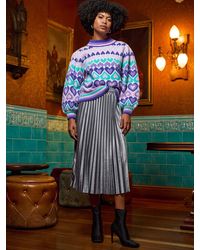 Roman - Velvet Pleated Midi Skirt - Lyst