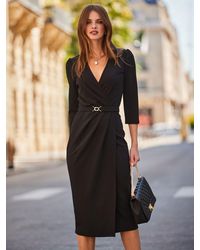 Sosandar - Belted Midi Dress - Lyst