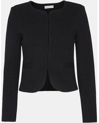 Whistles - 100% Cotton Collarless Jersey Jacket - Lyst