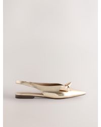 Next - Forever Comfort Leather Point Toe Slingback Flats - Lyst