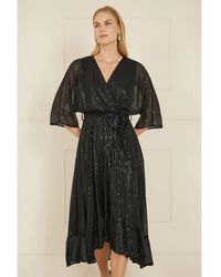 Yumi' - Sequin Kimono Midi Wrap Dress - Lyst