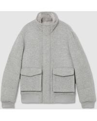 Reiss - Wool-Blend Faux Fur-Collar Quilted Jacket - Lyst