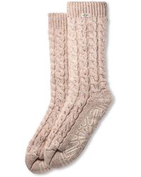 UGG - Natural Elowyn Knit Fleece Lined Grip Socks - Lyst