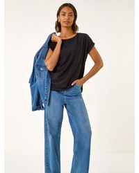 Roman - Textured Short Sleeve Stretch T-Shirt - Lyst