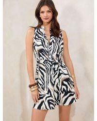 Lipsy - Sleeveless Mini Shirt Dress With Tie Belt - Lyst