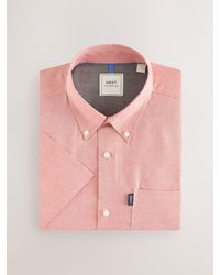 Next - Regular Fit Short Sleeve Easy Iron Button Down Oxford Shirt - Lyst