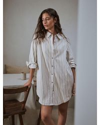 Yard - Hebden Stripe Hebden Stripe Cotton Flannel Stripe Night Shirt - Lyst