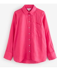 Next - 100% Linen Button Down Relaxed Long Sleeve Shirt - Lyst