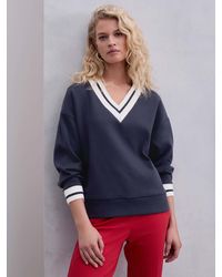 Next - Slinky Suba V-Neck Contrast Collar Sweatshirt - Lyst