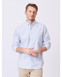 aubi - Stripe Alder Oxford 100% Cotton Shirt - Lyst