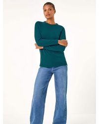 Roman - Plain Soft Crew Neck Jumper - Lyst