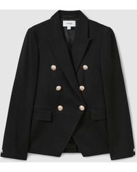 Reiss - Tally Double-Breasted Tailored Wool-Blend Blazer - Lyst