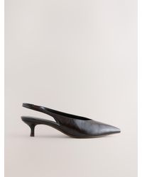 Next - Extra Wide Fit Point Toe Low Slingback Kitten Heels Shoes - Lyst