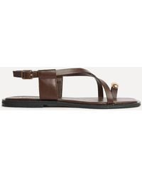 Linzi - Mist Strappy Flat Sandals With Toe Ring - Lyst