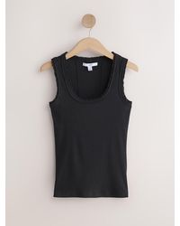 Next - Premium Ribbed Scoop Tank Vest Sleeveless Top - Lyst