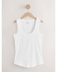 Next - Premium Ribbed Scoop Tank Vest Sleeveless Top - Lyst