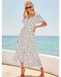 Sosandar - Spot Print Belted Wrap Dress - Lyst