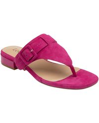 Lotus - Suede Toe-Post Mule Sandals - Lyst