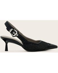 AllSaints - Leather Idiya Mesh Slingback Shoes, /Us 6/Eu 36 - Lyst