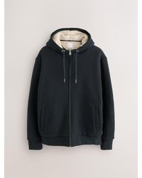 Next - Textured Borg Lined Zip Up Hoodie - Lyst