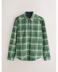 Next - Long Sleeve Check Stretch Oxford Shirt - Lyst