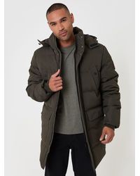 Threadbare - Showerproof Hooded Puffer Coat With Adjustable Waist - Lyst