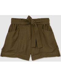 Reiss - Avril Belted Button-Tab Shorts - Lyst