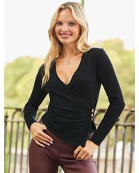 Sosandar - Button Detail Wrap Top - Lyst