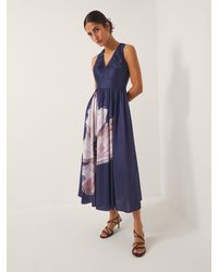 Monsoon - Sylvia Floral Print Satin Midi Dress - Lyst