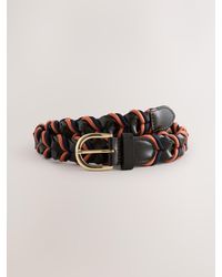 Next - Chocolate/ Regular Leather & Cord Plaited Belt - Lyst