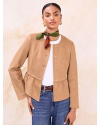 Lipsy - Petite Collarless Peplum Hem Jacket - Lyst