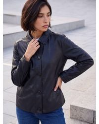 Roman - Petite Pu Button Jacket - Lyst