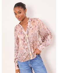 Lipsy - Pleated Button Down Shirt - Lyst