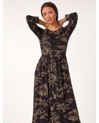 Roman - Paisley Pocket Stretch Midi Dress - Lyst