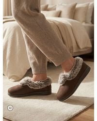 Pavers - Dark Wide Fit Memory Foam Cosy Slippers - Lyst
