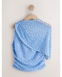 Next - Mesh Asymmetric Cape Top - Lyst