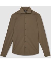 Reiss - Charge Stretch Jersey Cutaway-Collar Shirt - Lyst