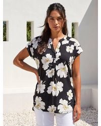 Roman - Floral Puff Print Stretch Top - Lyst