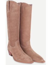 OFF THE HOOK - Skye Suede Western Knee High Boots With Cuban Heel - Lyst