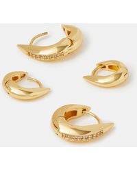 Accessorize - 2 Pack 14Ct Plated Hook Hoop Earrings - Lyst