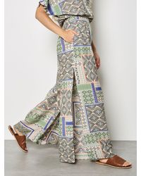 Apricot - Folk Patchwork Wide Leg Trousers - Lyst