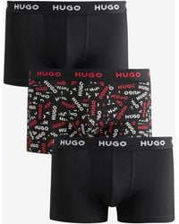 HUGO - Stretch Cotton Trunk Boxers 3 Pack - Lyst