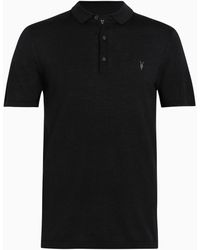 AllSaints - Allsaints Mode Merino Wool Short Sleeve Polo Neck Jumper - Lyst