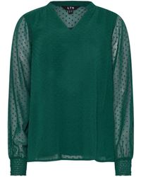Long Tall Sally - Dobby-Oberteil Mit Gepunkteten Bündchen Und Gerafftem Saumeu 42 Tall (Uk 14 T) - Lyst