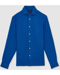 Reiss - Ruban Leinenhemd Mit Knopfleiste - Lyst