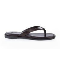 OFF THE HOOK - Freya Leather Thong Flat Sandals - Lyst